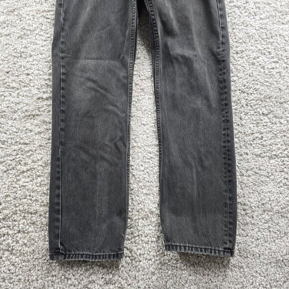 Levi’s 505 Jeans Mens 36x34 (Fits 34x31) Black Straight Denim‎ Grunge Streetwear - Picture 2 of 13